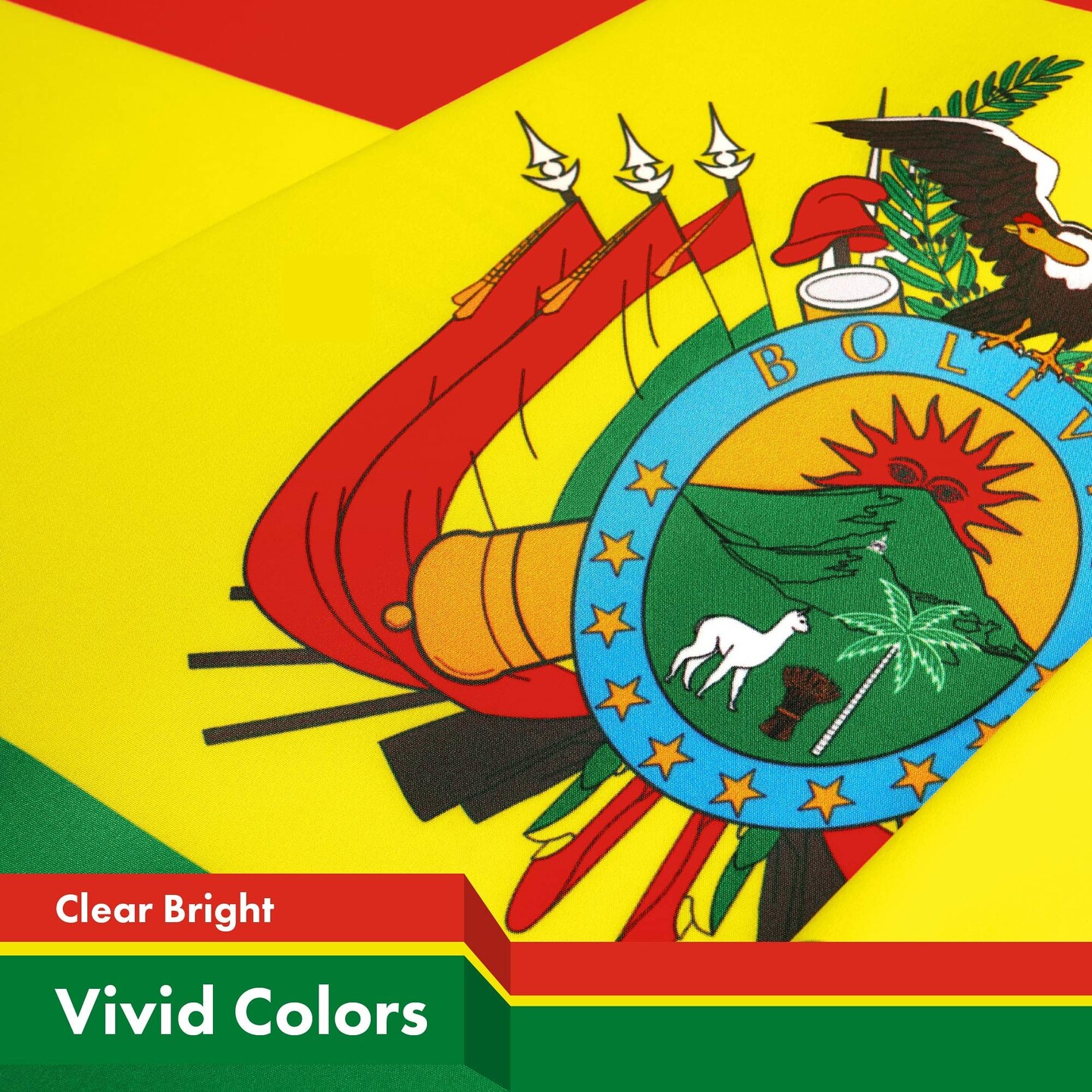 G128 3 Pack: Bolivia Flag | 3x5 Ft | LiteWeave Pro Series Printed 300D Polyester | Country Flag, Indoor/Outdoor, Vibrant Colors, Brass Grommets, Thicker and More Durable Than 100D 75D Polyester