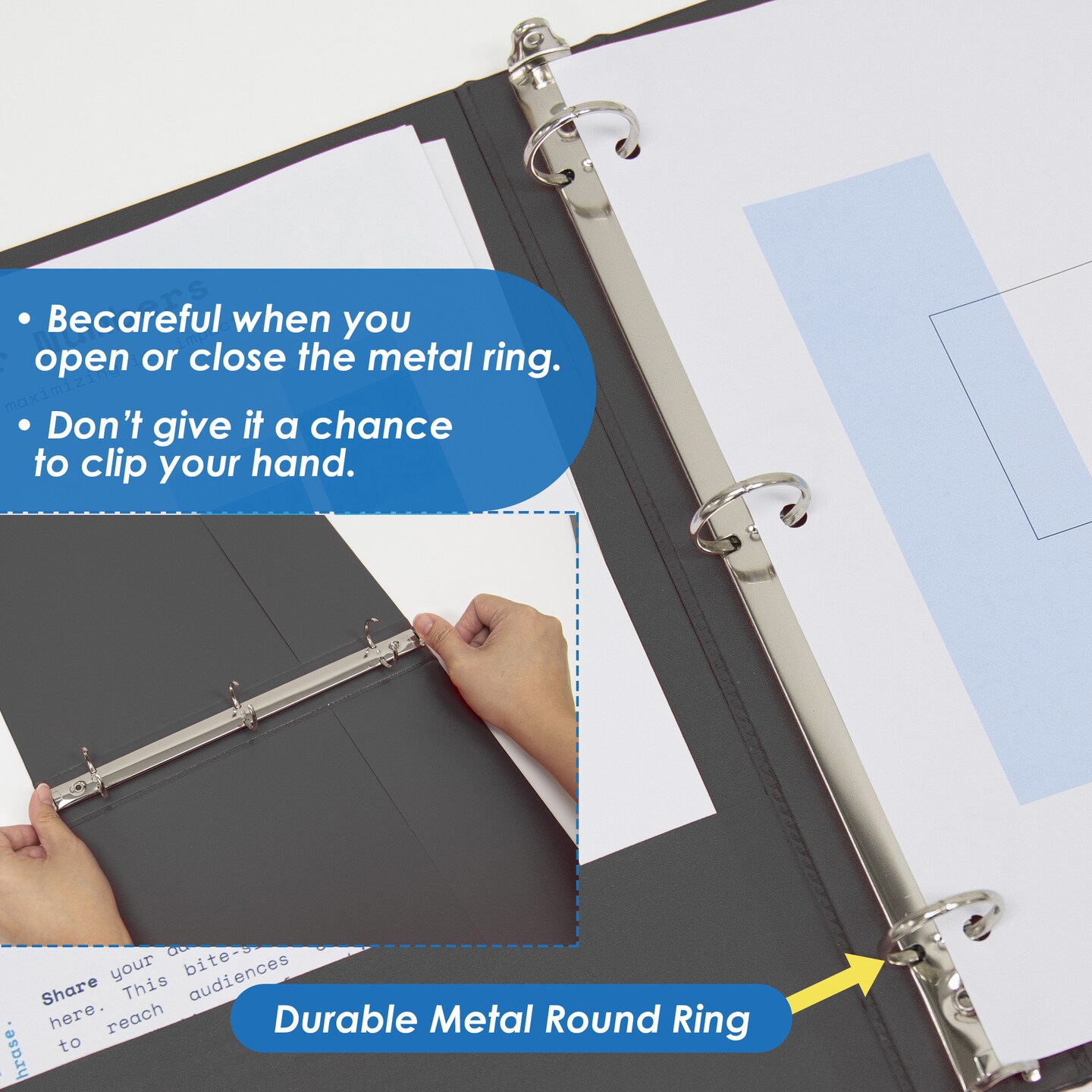 BAZIC 1.5&#x22; 3-Ring View Binder w/ 2-Pockets (11 Color Available)