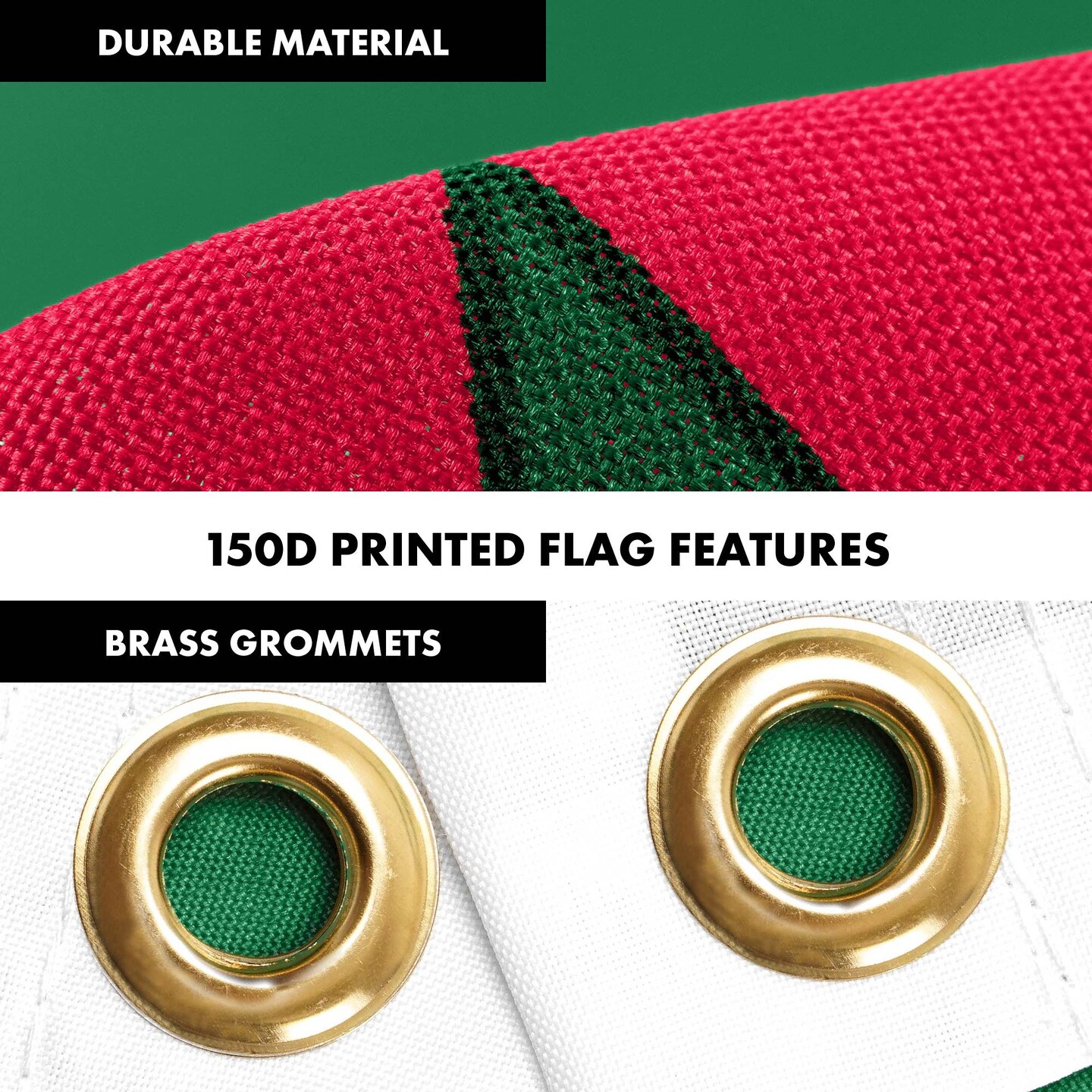 G128 Combo Pack: 6 Ft Tangle Free Aluminum Spinning Flagpole (Black) &#x26; Dominica Dominican Flag 3x5 Ft, LiteWeave Pro Series Printed 150D Polyester | Pole with Flag Included