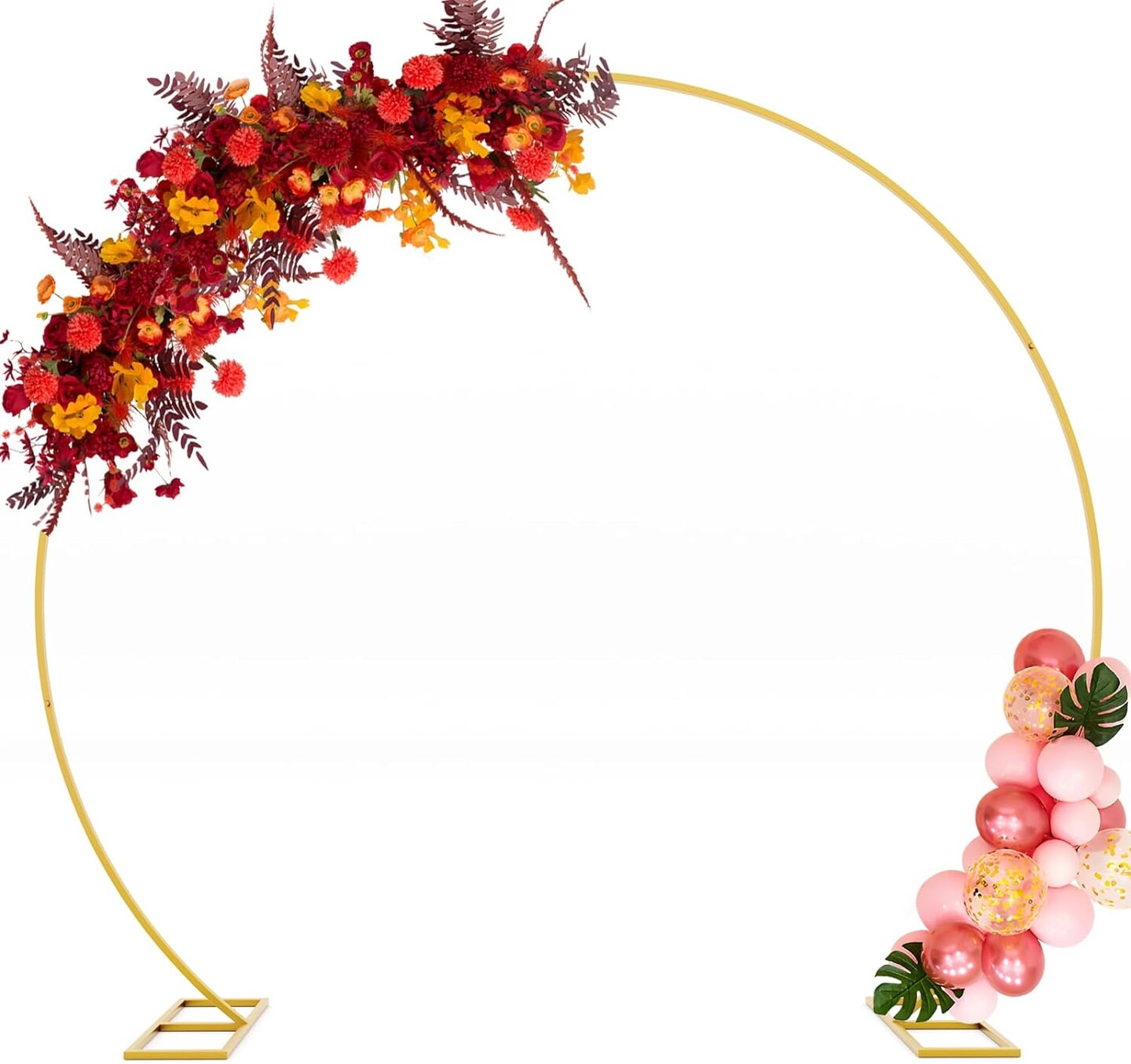Wedding Arch 8.5FT Round Backdrop Stand Gold Metal Circle Balloon Arch Frame Stand for Wedding Ceremony Birthday Party Bridal Shower Anniversary Candy Tables Decoration