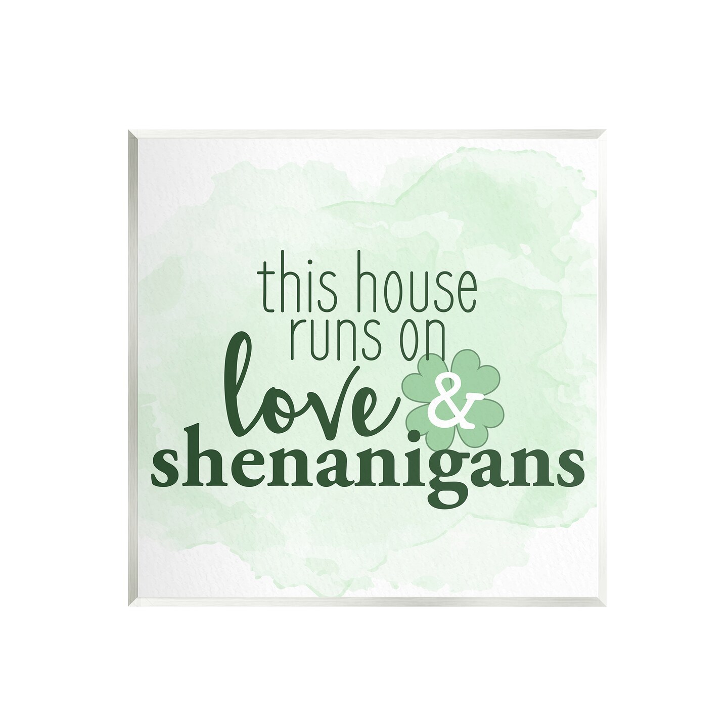 Stupell Industries Love & Shenanigans Family Shamrock Phrase Wall Plaque Art