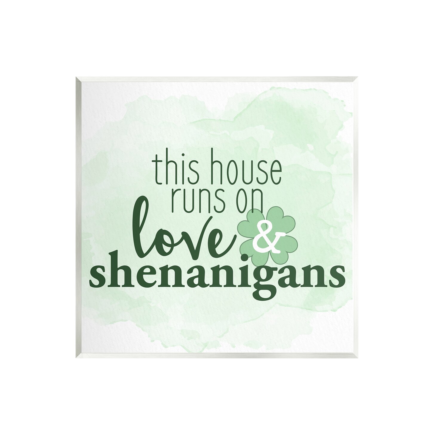 Stupell Industries Love &#x26; Shenanigans Family Shamrock Phrase Wall Plaque Art