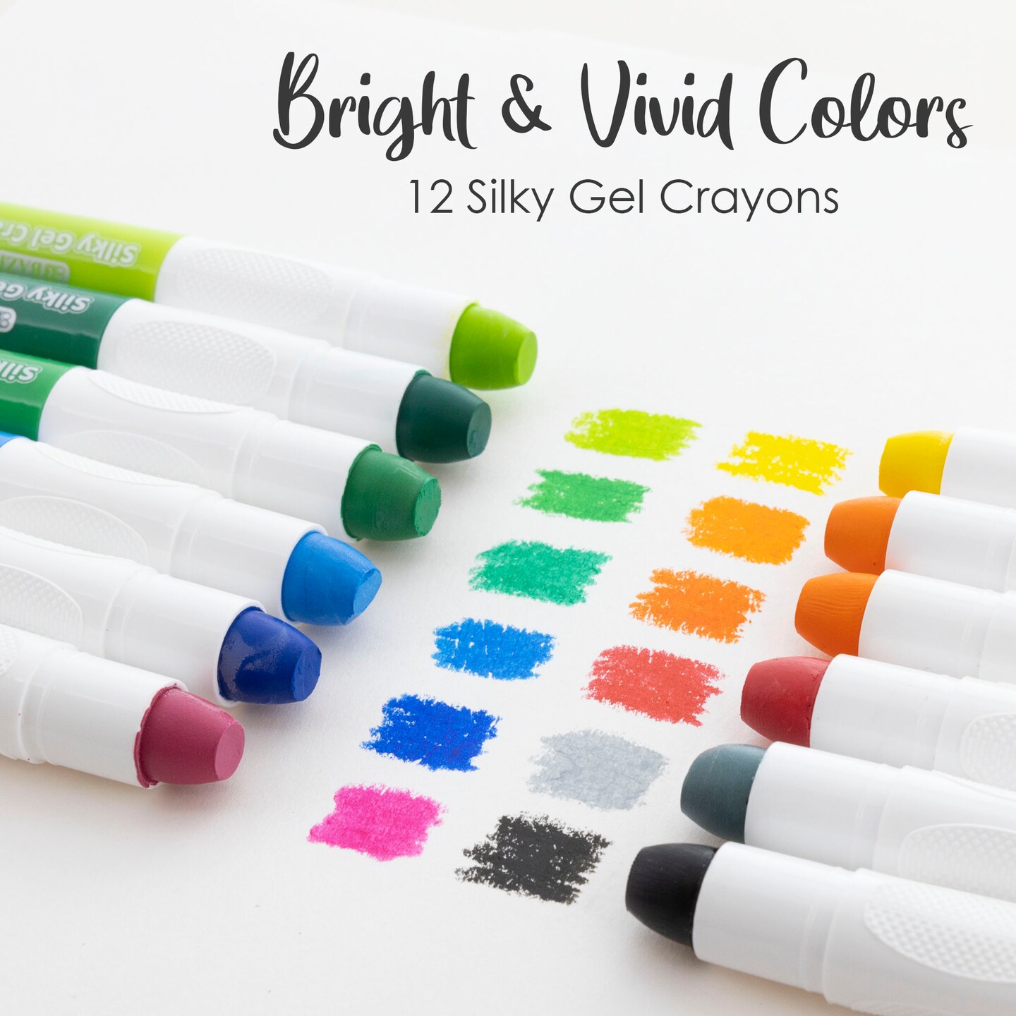BAZIC Jumbo Silky Gel Crayons 12 Color