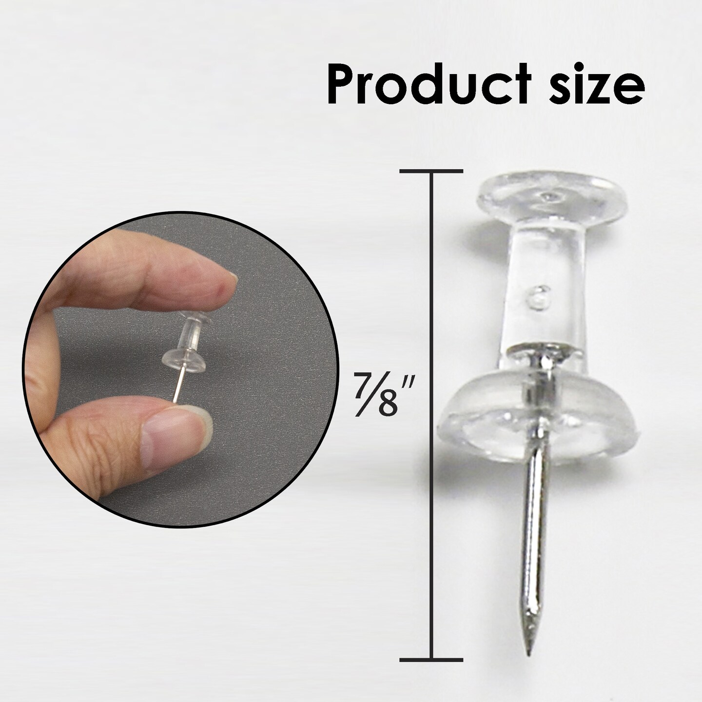 BAZIC Push Pins Clear Transparent (100/Pack)