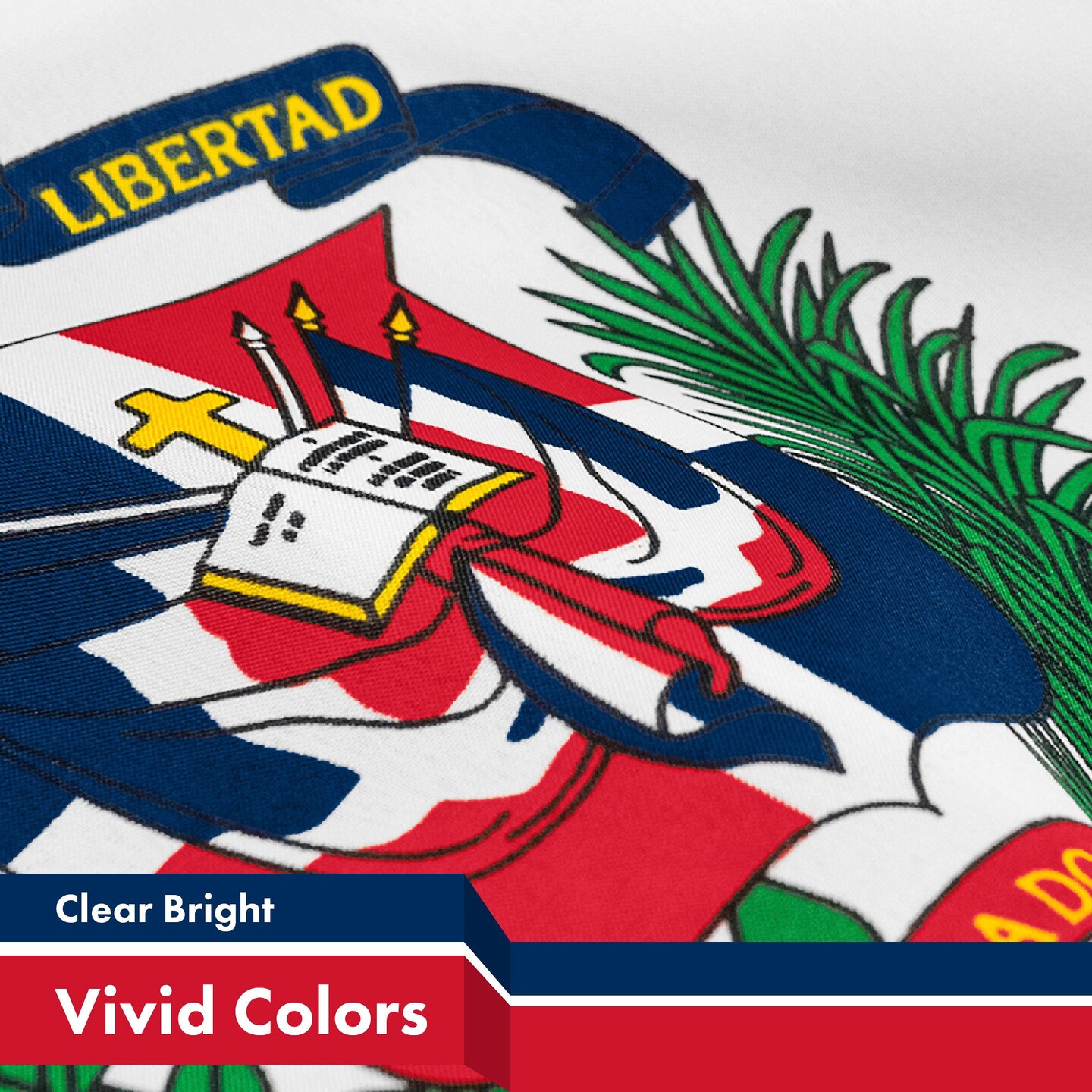 G128 Dominican Republic Flag | 3x5 feet | Printed 150D Indoor/Outdoor, Vibrant Colors, Brass Grommets, Quality Polyester, Much Thicker More Durable Than 100D 75D Polyester