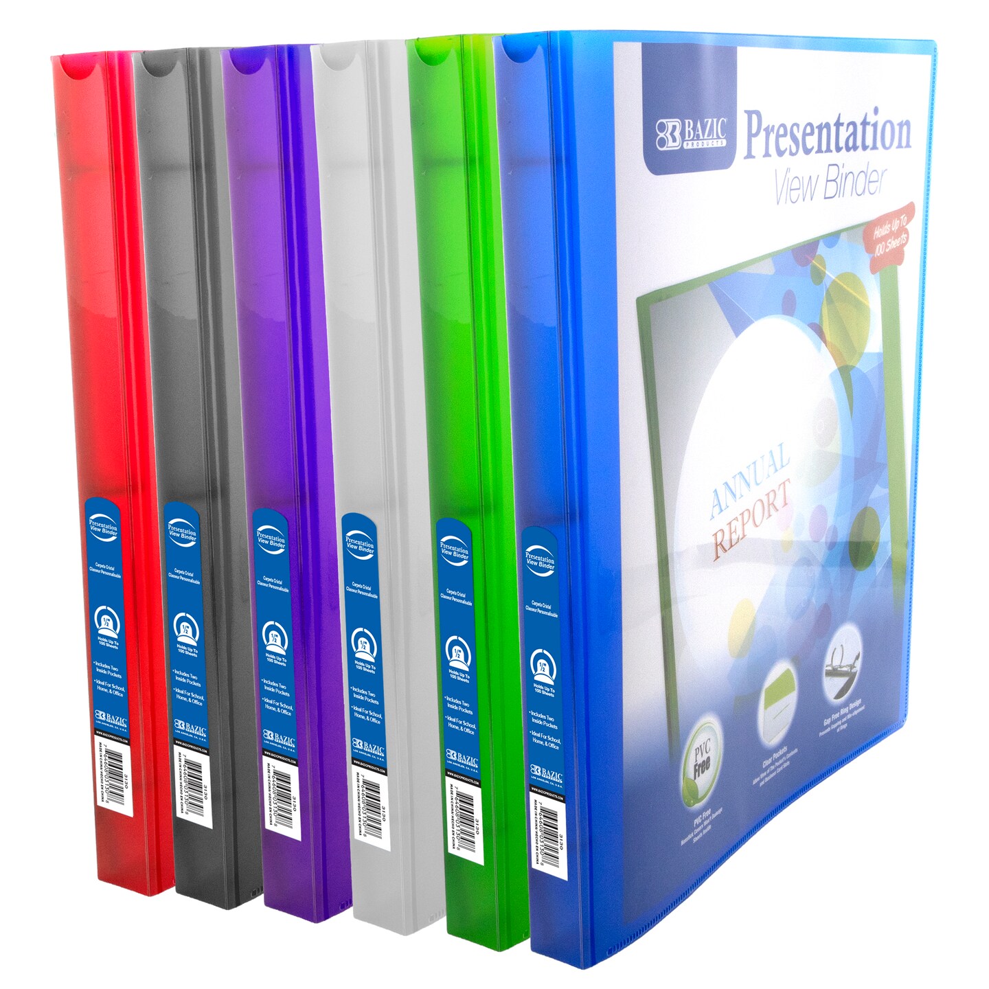 BAZIC 0.5&#x22; Poly 3-Ring View Presentation Binder w/ Pocket