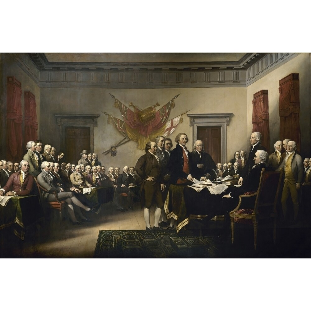 Painting Of Leaders Presenting The Declaration Of Independence Poster Print