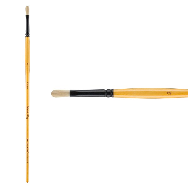 Mimik Hog Professional Synthetic Hog Bristle Paint Brush - Versatile Alternative to Natural Hog Hair Paint Brushes for Oil Painting, Acrylics, Inks, Dyes, Gouache, Watercolors, and More