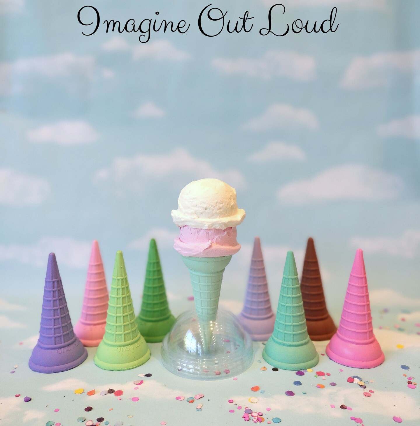 Fake Ice Cream CONE And COLOR CHOICE Double Scoop Vanilla Strawberry Prop MakerPlace By Michaels