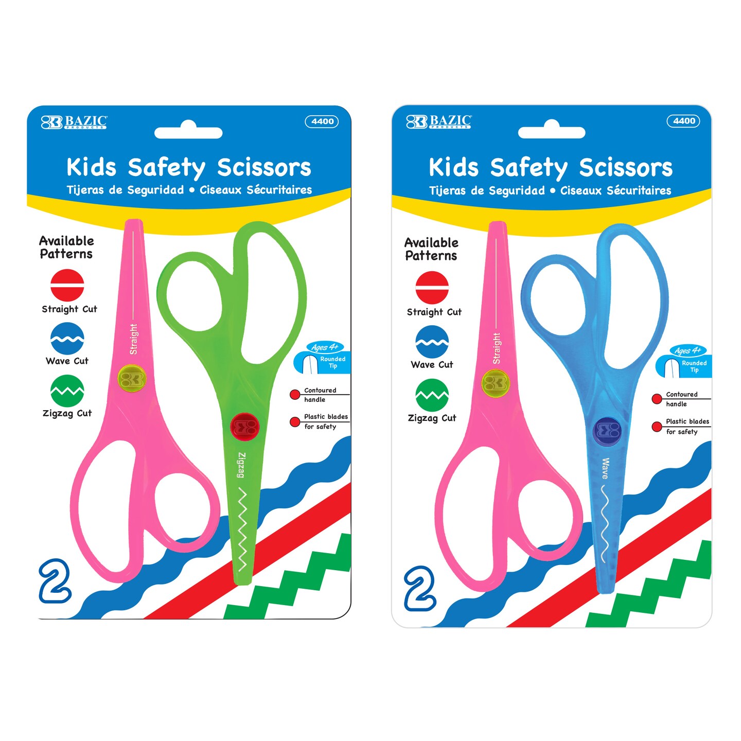 BAZIC Kids Safety Scissors 5 1/2&#x22; (2/Pack)