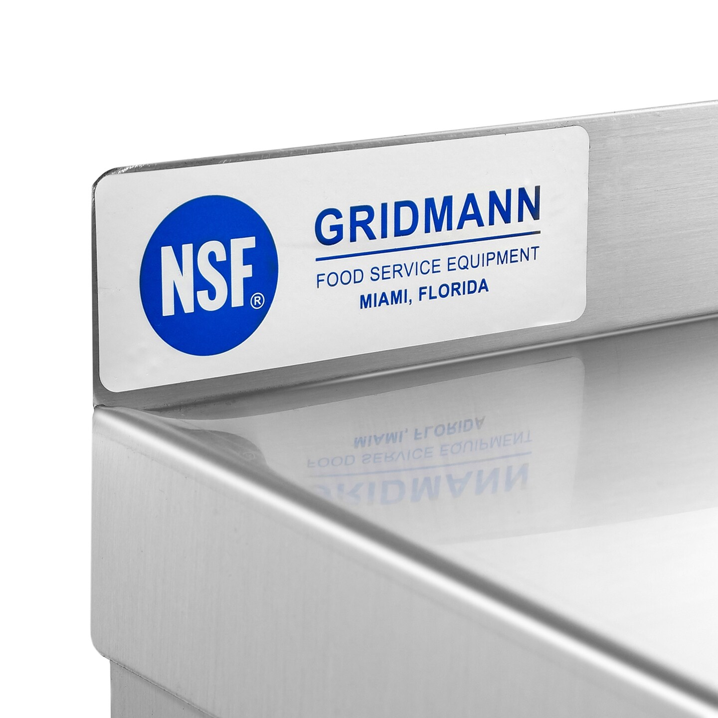 GRIDMANN NSF Stainless Steel 14&#x22; Deep Kitchen Wall Mount Shelves for Commercial Restaurant Bar w/ Backsplash