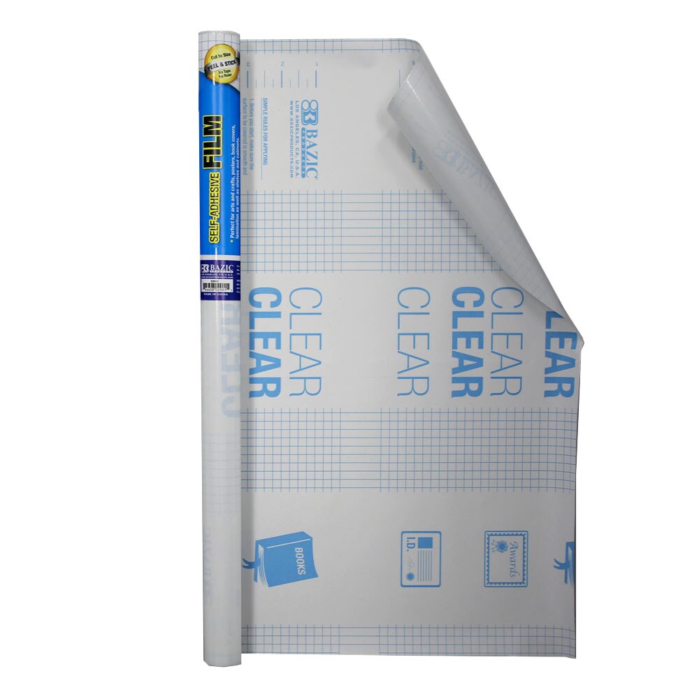 BAZIC 17.5&#x22; X 1.7 Yard Clear Self Adhesive Book Cover