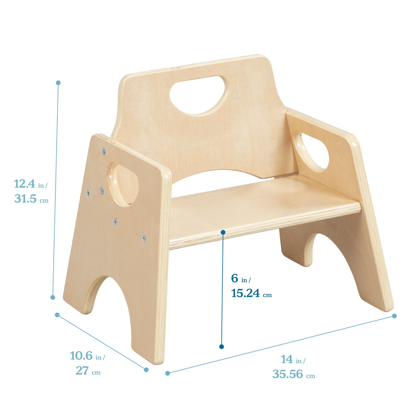 Stackable Wooden Toddler Chair, 6in, Kids Furniture, 2-Pack