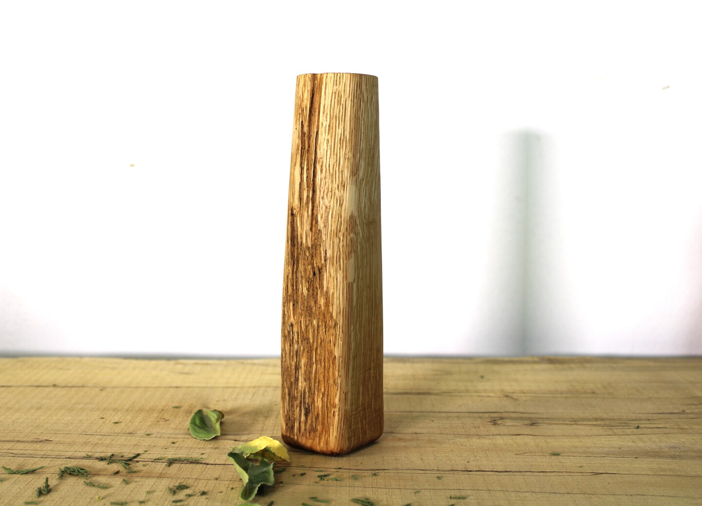 Oak Hand Carved Bud Vase, Single Stem Flower Wooden Display Vase product 5