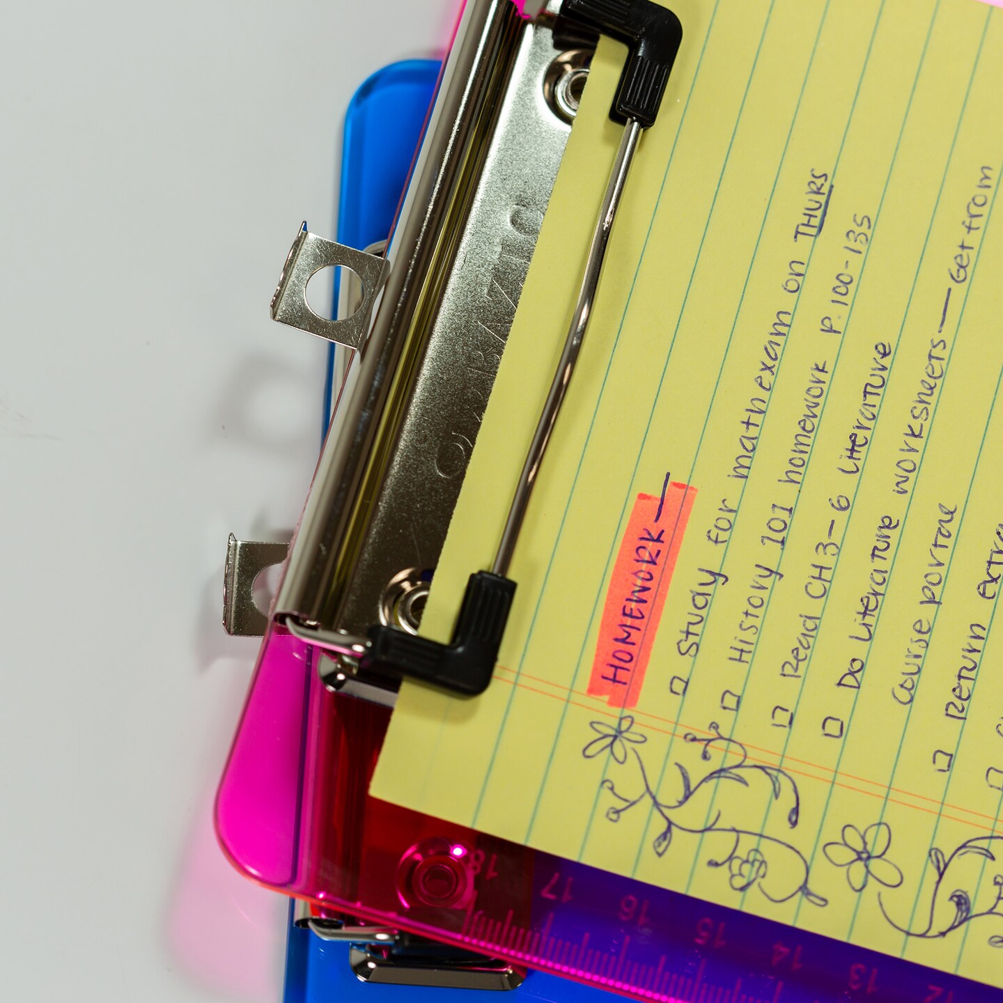 BAZIC Plastic Clipboard Memo Size w/ Low Profile Clip
