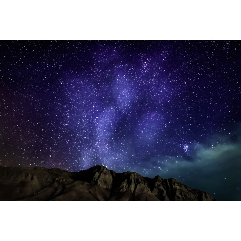 Posterazzi Milky Way Galaxy with Aurora Borealis or Northern lights  Kjalarnes  Reykjavik  Iceland Poster Print (36 x 12)