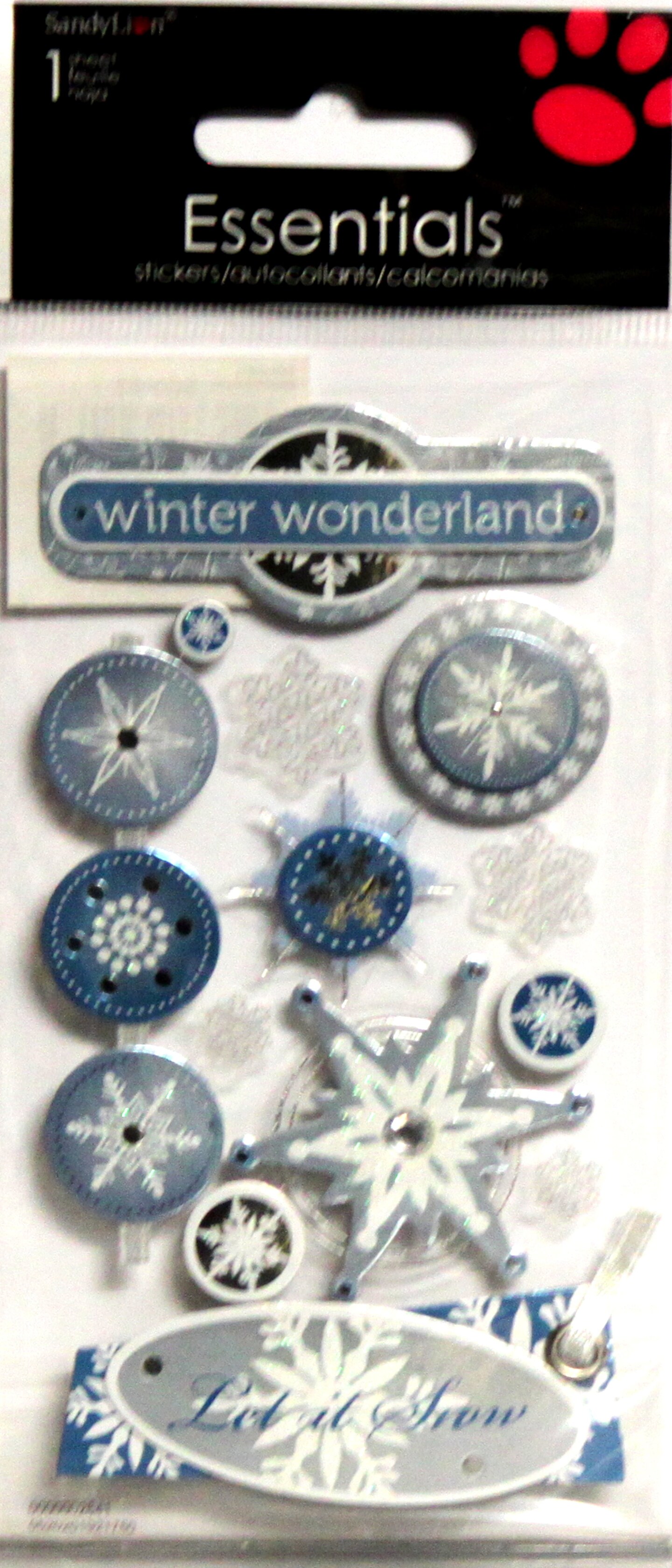 SandyLion Essentials Winter Wonderland Dimensional Stickers