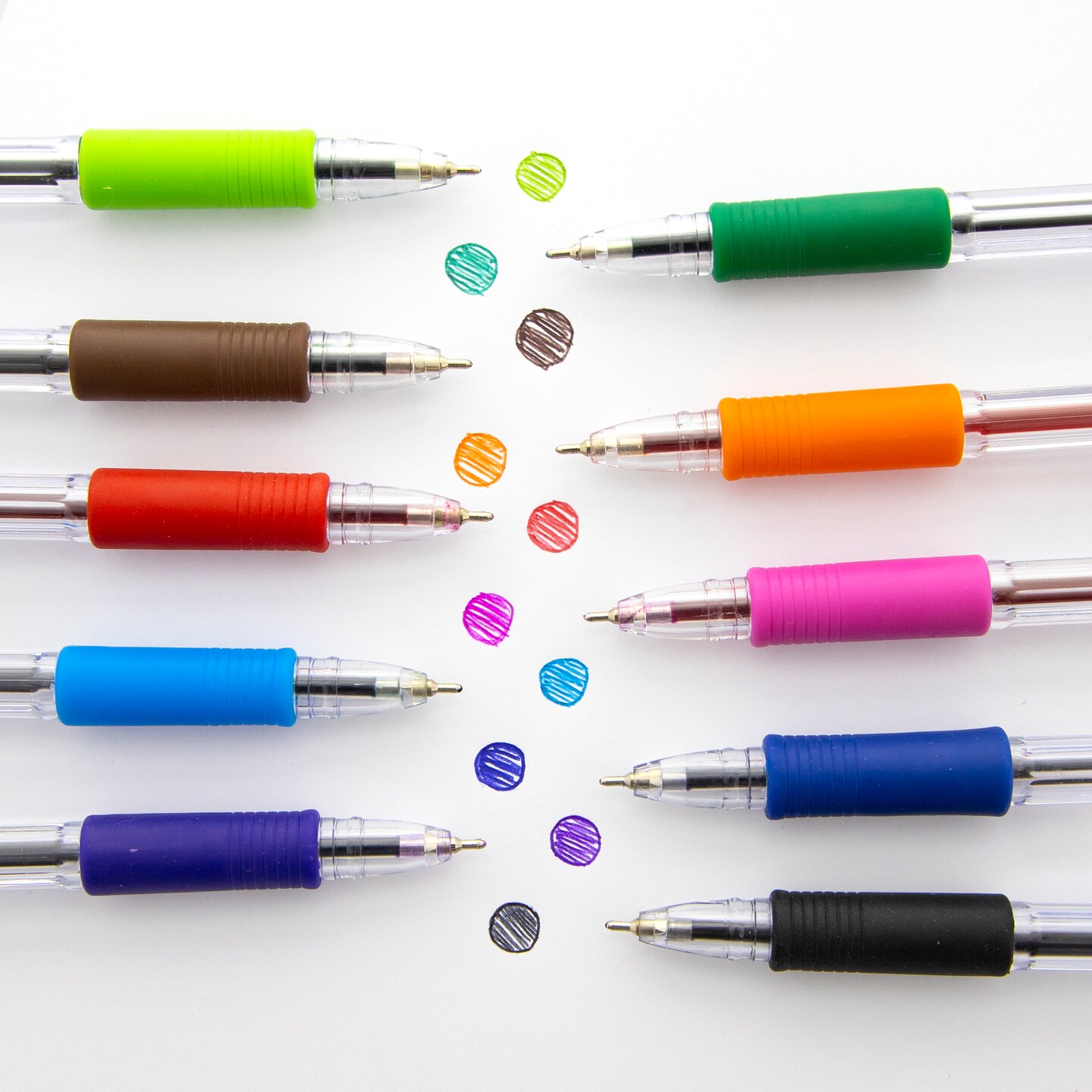 BAZIC G-Flex 10 Color Oil-Gel Ink Pen w/ Cushion Grip