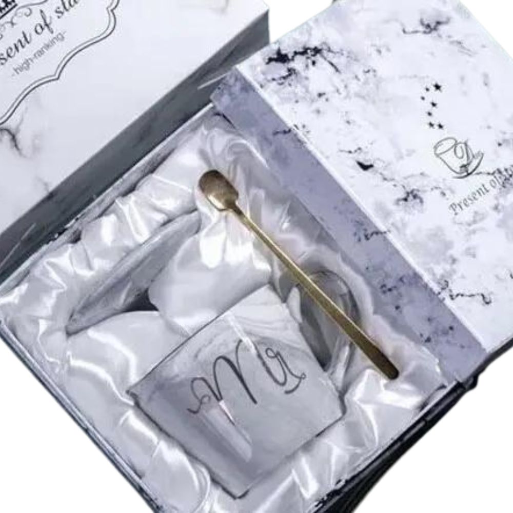 Marble Ceramic Mr and Mrs Coffee Cup Mugs Perfect Gifts