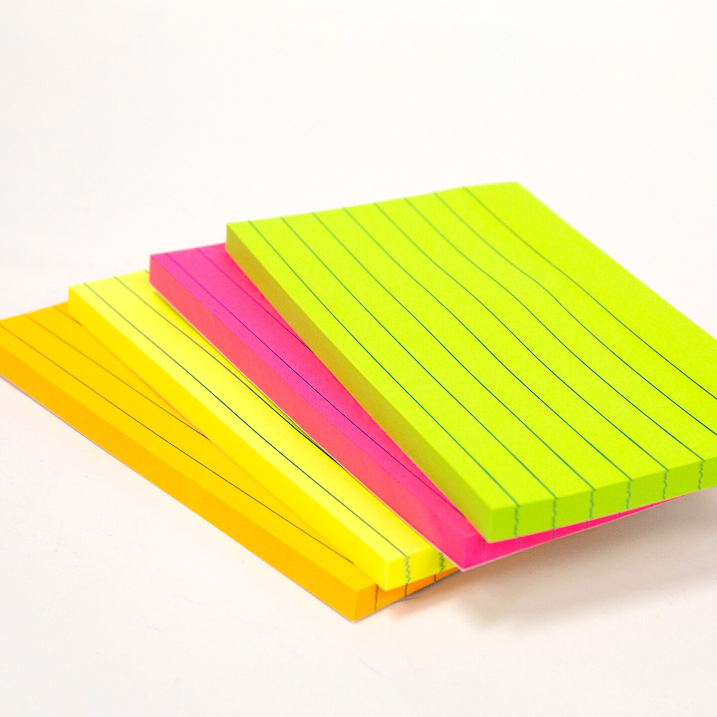 BAZIC Lined Stick On Notes Neon 3&#x22; X 5&#x22; 70 Ct.