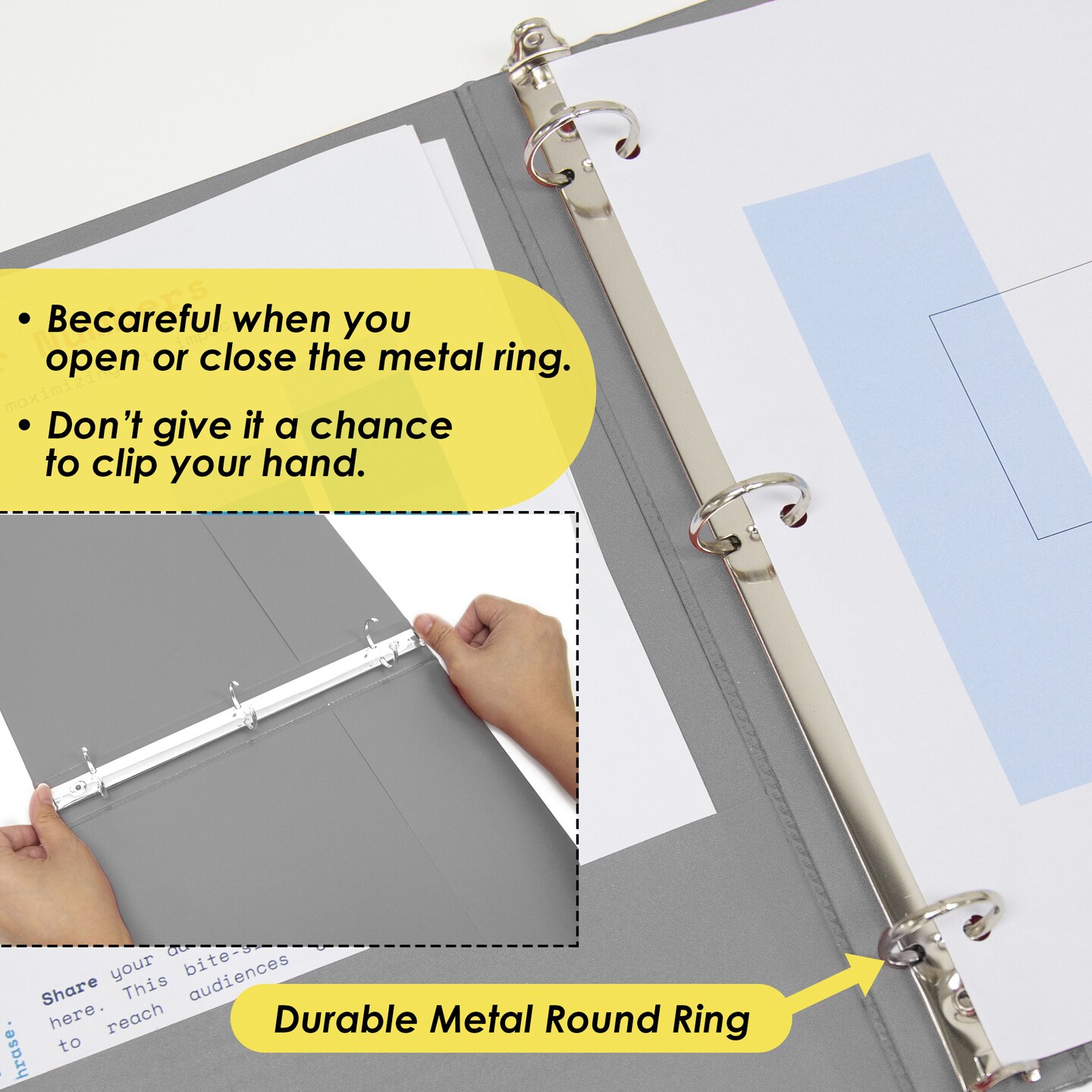 BAZIC 1/2&#x22; 3-Ring View Binder w/ 2-Pockets (11 Color Available)