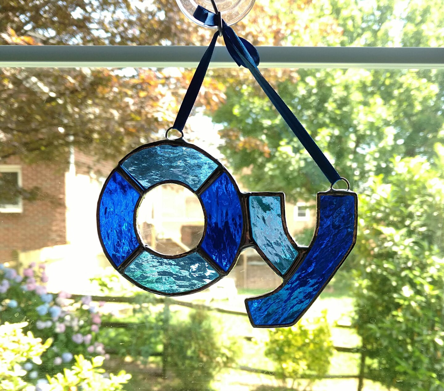 Stained Glass Oy Suncatcher, Judaica Glass Art