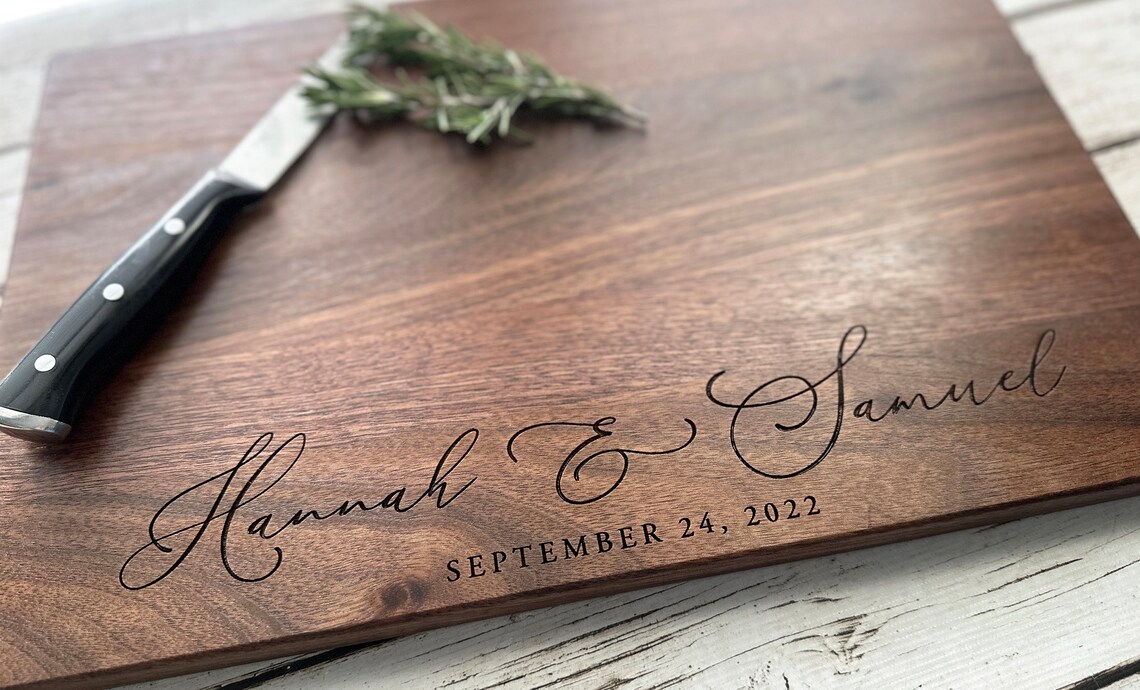 Decorative Name outlet & Initial Personalized Butcher Block Cutting Board | Engraved Cutting Board | Custom Cutting Board | Housewarming Gift