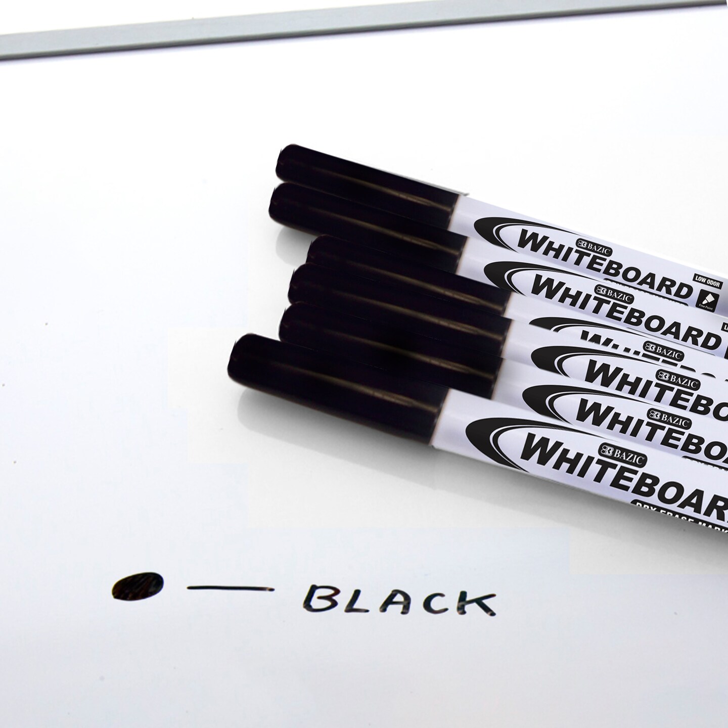 BAZIC Fine Tip Black Dry-Erase Marker (4/Pack)