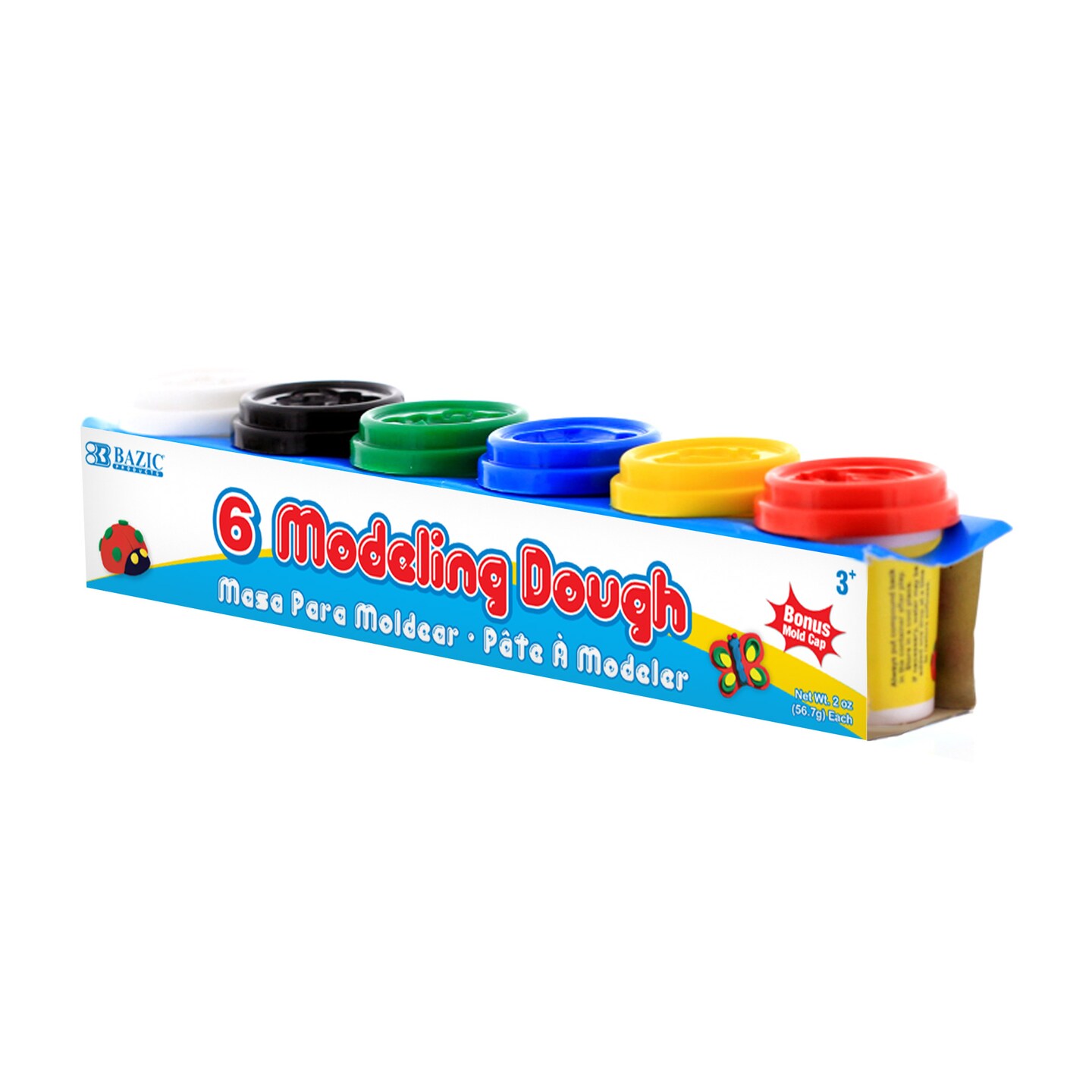 BAZIC Modeling Dough Multi Color 2 Oz. (6/Pack)