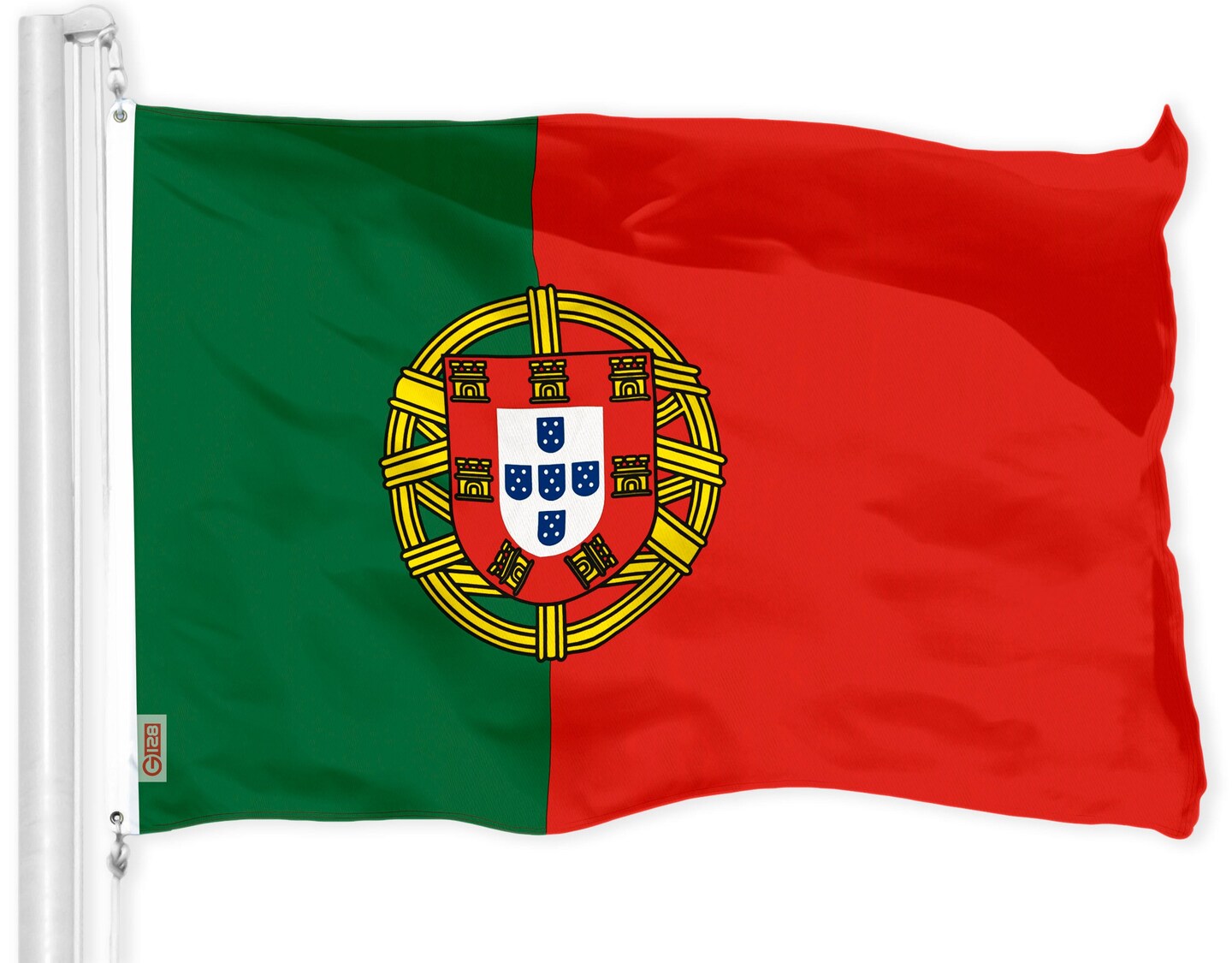 G128 Combo Pack: USA American Flag 3x5 Ft 150D Printed Stars & Portugal (Portugese) Flag 3x5 Ft 150D Printed