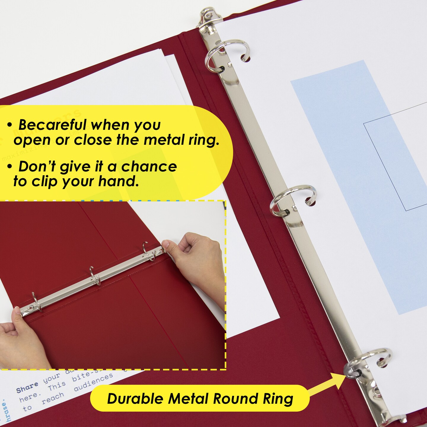 BAZIC 1&#x22; 3-Ring View Binder w/ 2-Pockets (11 Color Available)