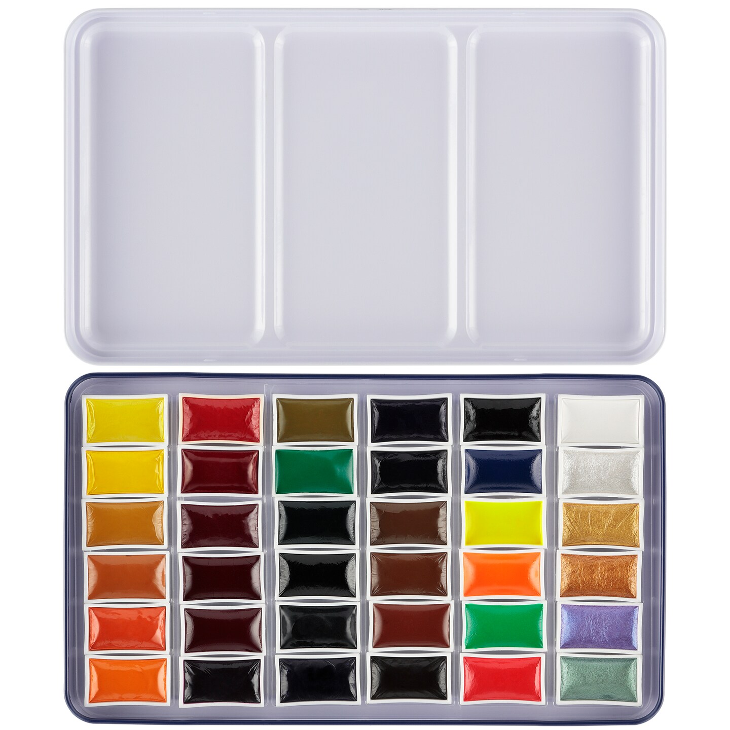 SoHo Urban Artist E-Z Lift Artist Watercolors Pan Set Of 36 - Professional Watercolor Pan with Rich &#x26; Brilliant Colors for Painters, Artists, Canvas, &#x26; More!