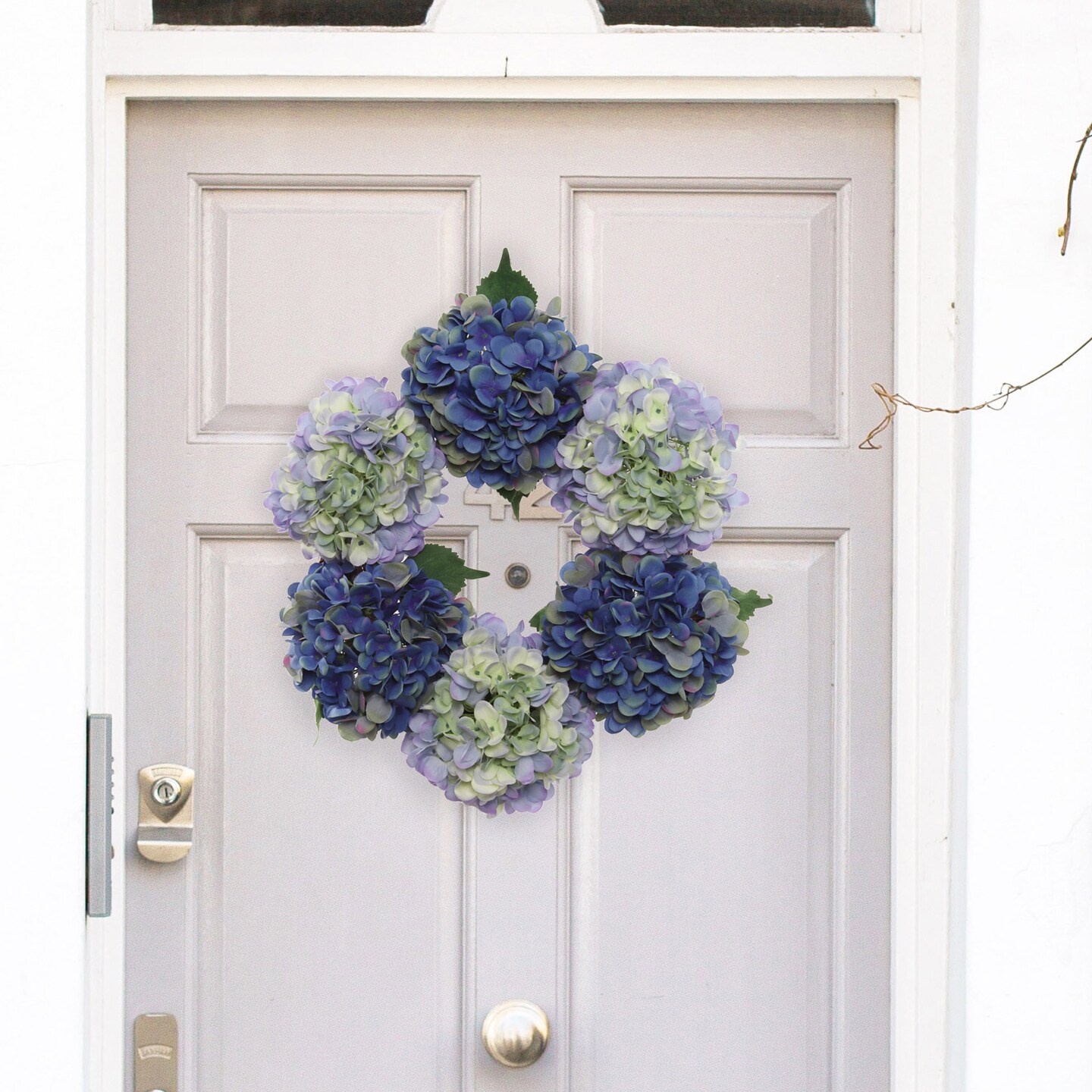 2-Pack: 18&#x22; Midnight Blue Hydrangea Wreath by Floral Home&#xAE;