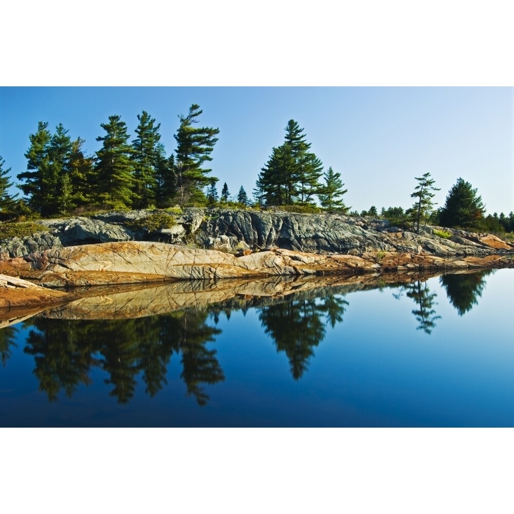 Trees Reflection In Water Georgian Bay Ont Poster Print