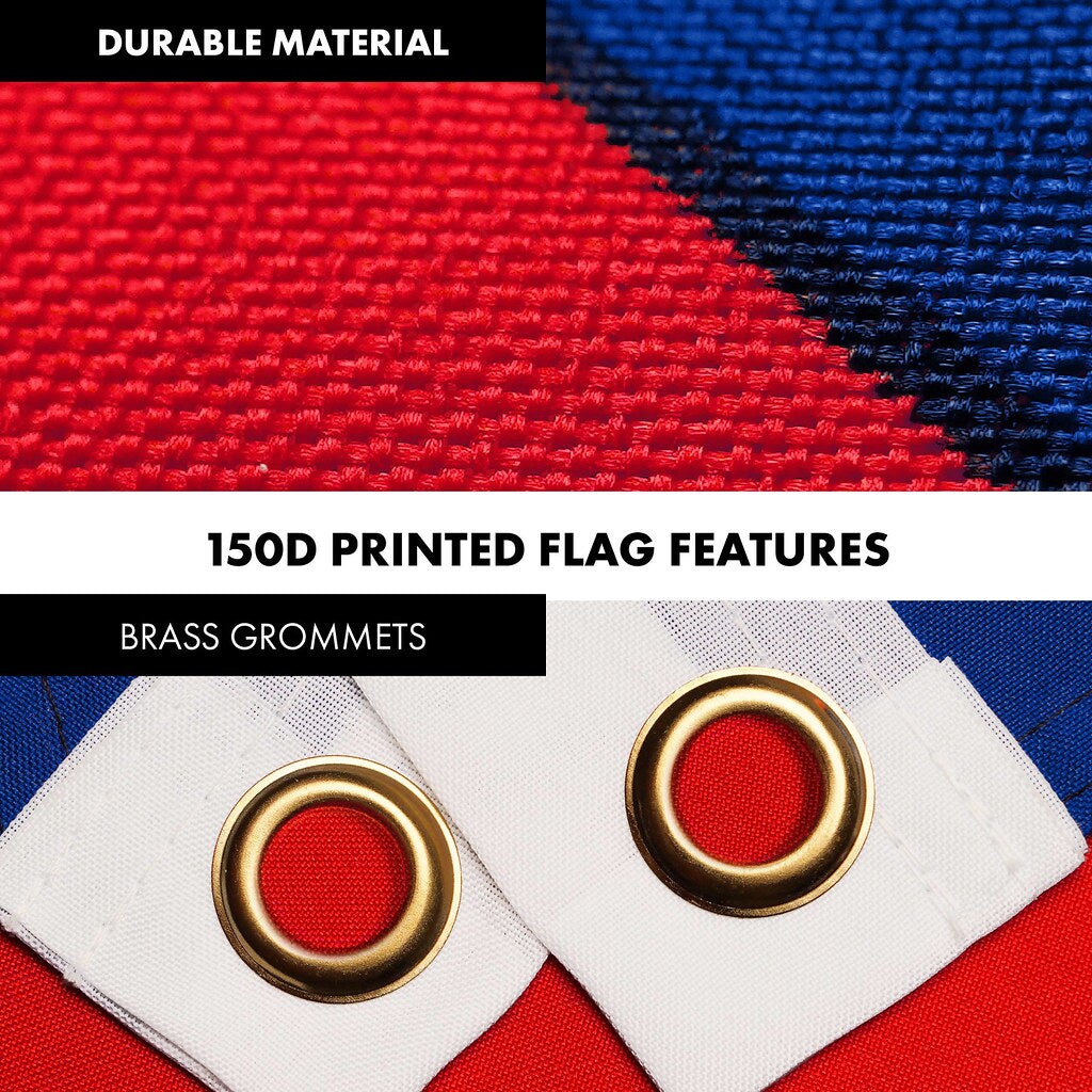 G128 Combo Pack: 6 Ft Tangle Free Spinning Flagpole (Black) & Nepal Flag 3x5 Ft Printed 150D Polyester, Brass Grommets (Flag Included) Aluminum Flag Pole