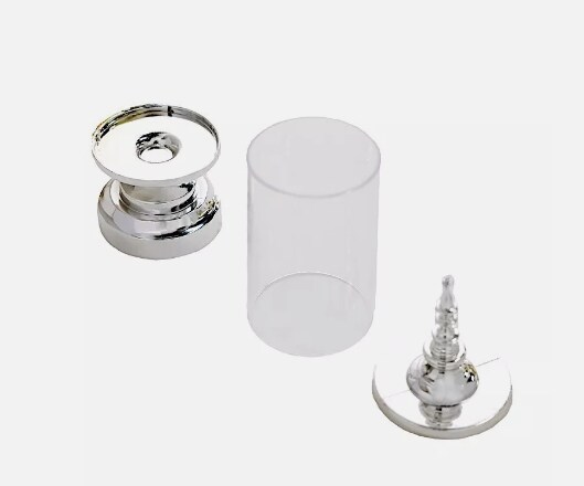 12 Silver and Clear 7&#x22; tall Mini Jars with Lids