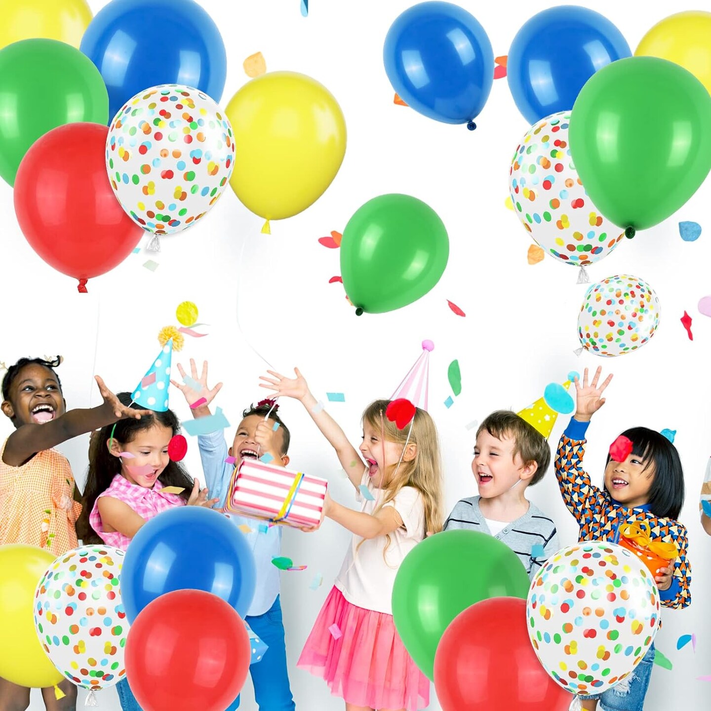 Red Yellow Blue Balloons, 60PCS Balloons Red Blue Green, 12Inch Matte Blue Yellow Red Green Latex Balloons Colourful Confetti Balloons for Kids Birthday Baby Shower Carnival Circus Party Decoration
