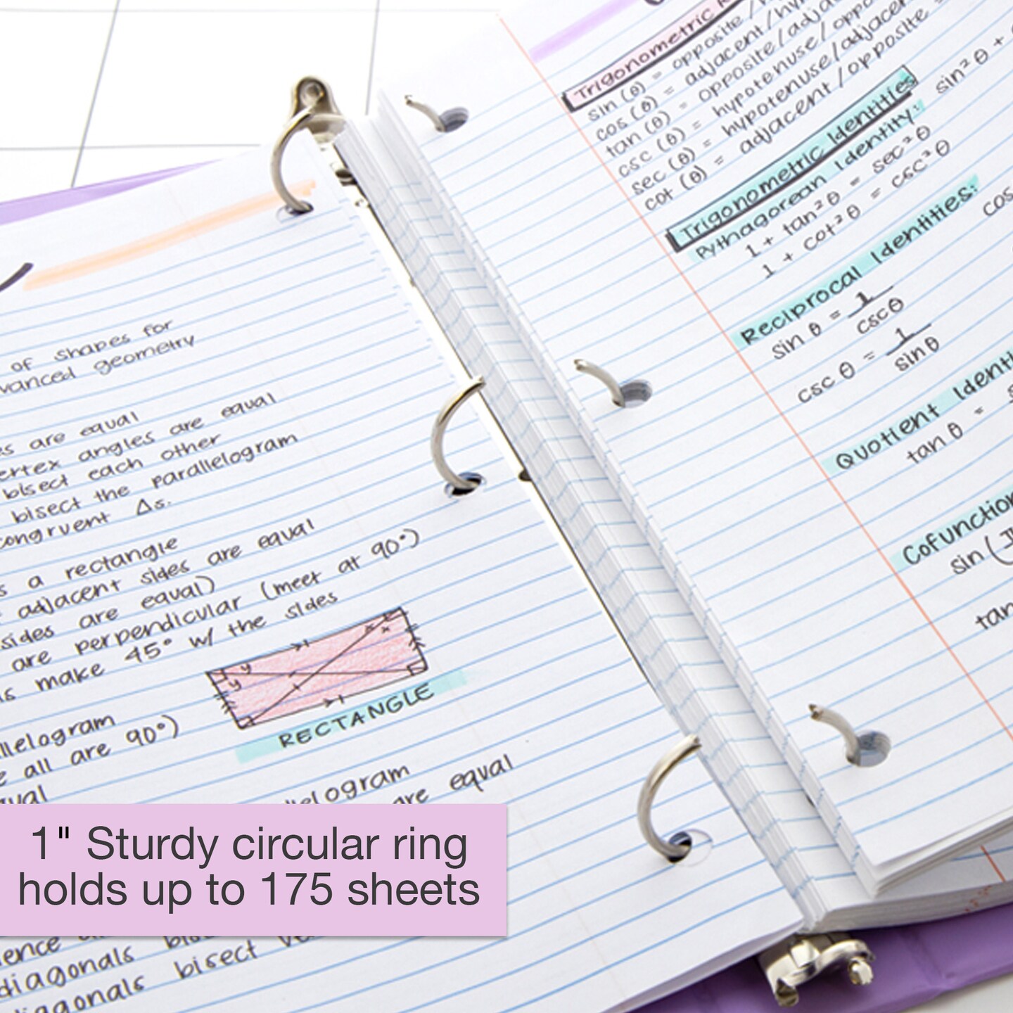 BAZIC Binder View 1&#x22; Asst. Pastel Color 3-Ring w/ 2-Pockets