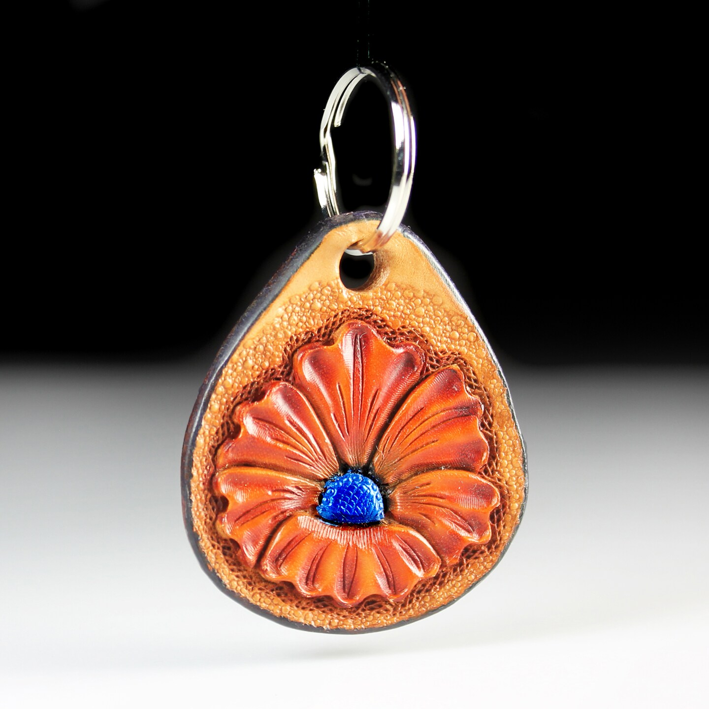 Leather flower keychain shop