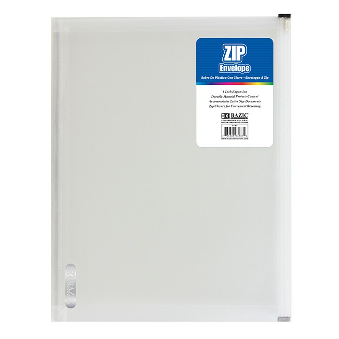 BAZIC Zip Envelope A4/Letter Size - Clear