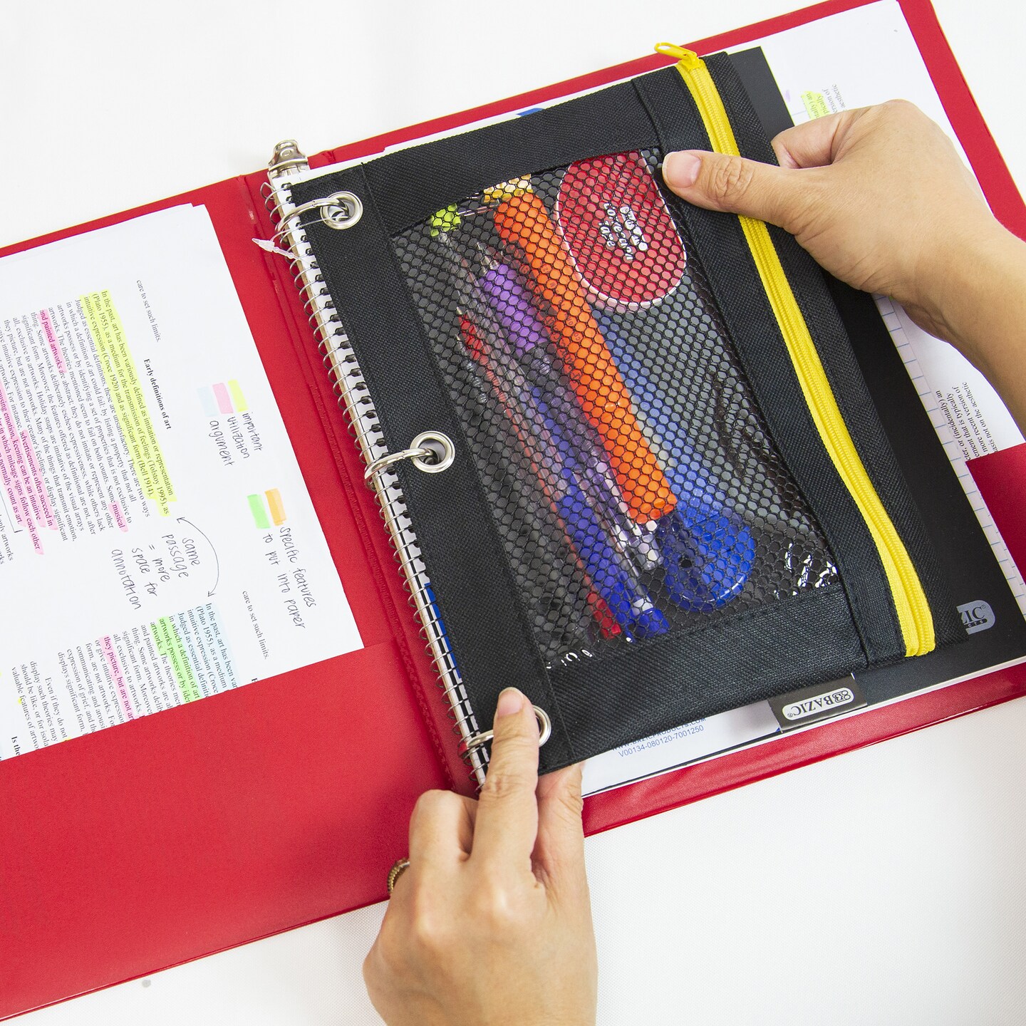 BAZIC 1&#x22; Asst. Color 3- Ring Binder w/ 2-Pockets