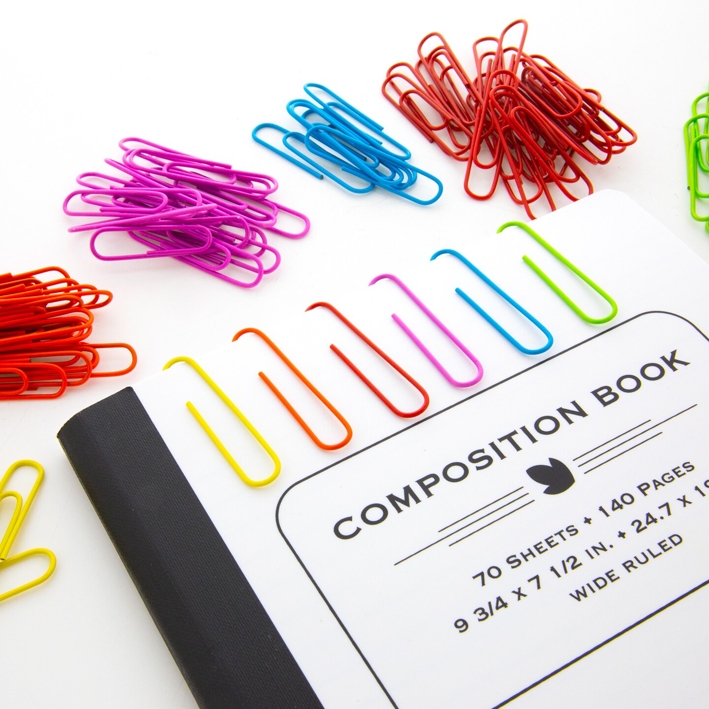 BAZIC Paper Clip (50mm) Jumbo Color (100/Pack)