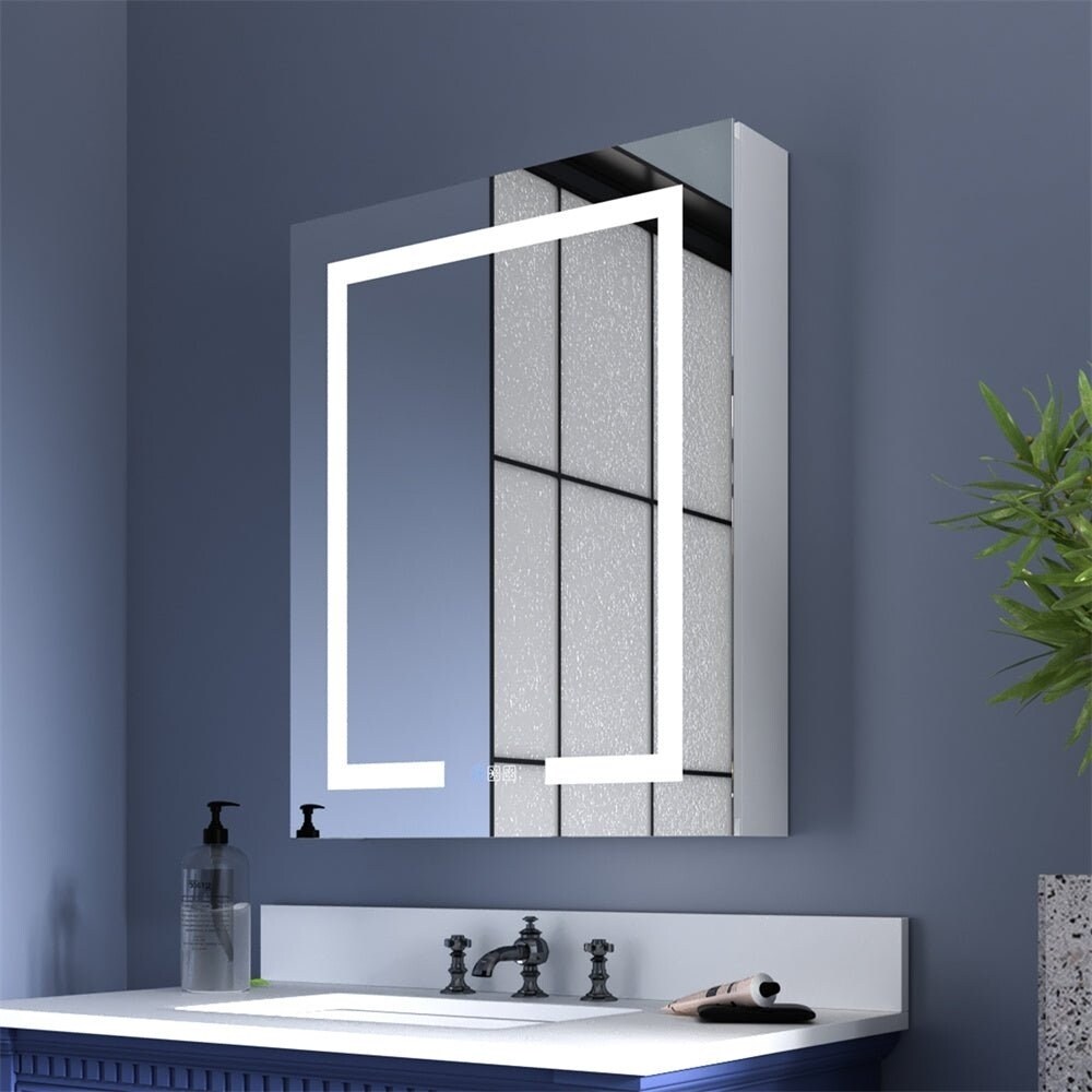 Boost-M1 24X30 Light Medicine Cabinet Recessed Surface Mount Aluminum Shelves