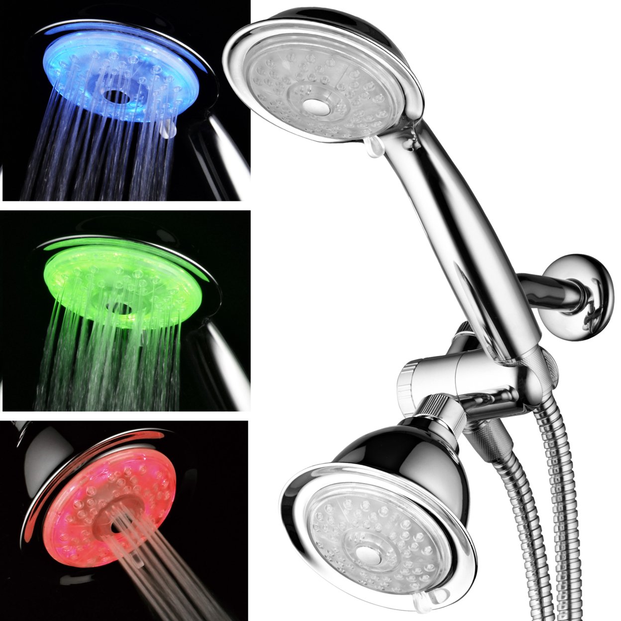 Luminex Led Shower Combo With Air Jet Turbo Pressure Boost Nozzle Technology