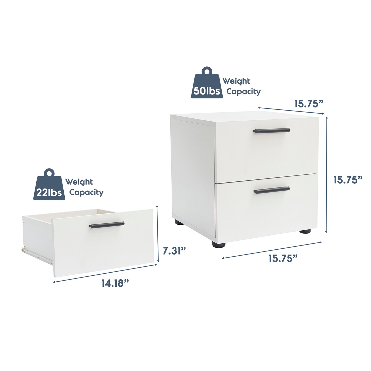 Nestl Small Night Stand End Table