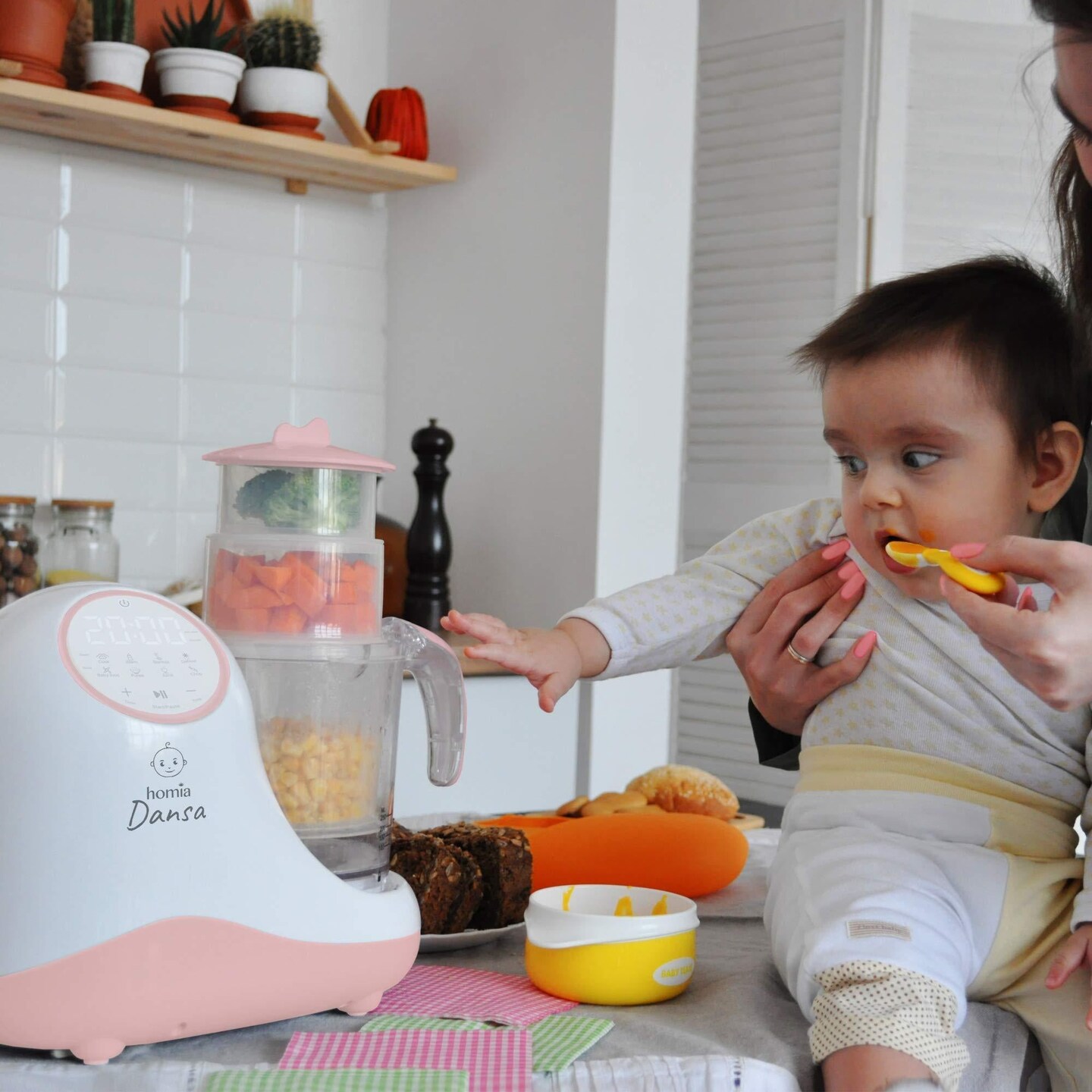 Baby Food Maker Chopper Grinder  Mills and Steamer 8 in 1 Processor for Toddlers  Steam Blend Chop Disinfect Clean 20 Oz Tritan Stirring Cup Touch Control Panel Auto ShutOff 110V Only