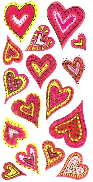 Sticko Vellum Expressive Hearts Stickers