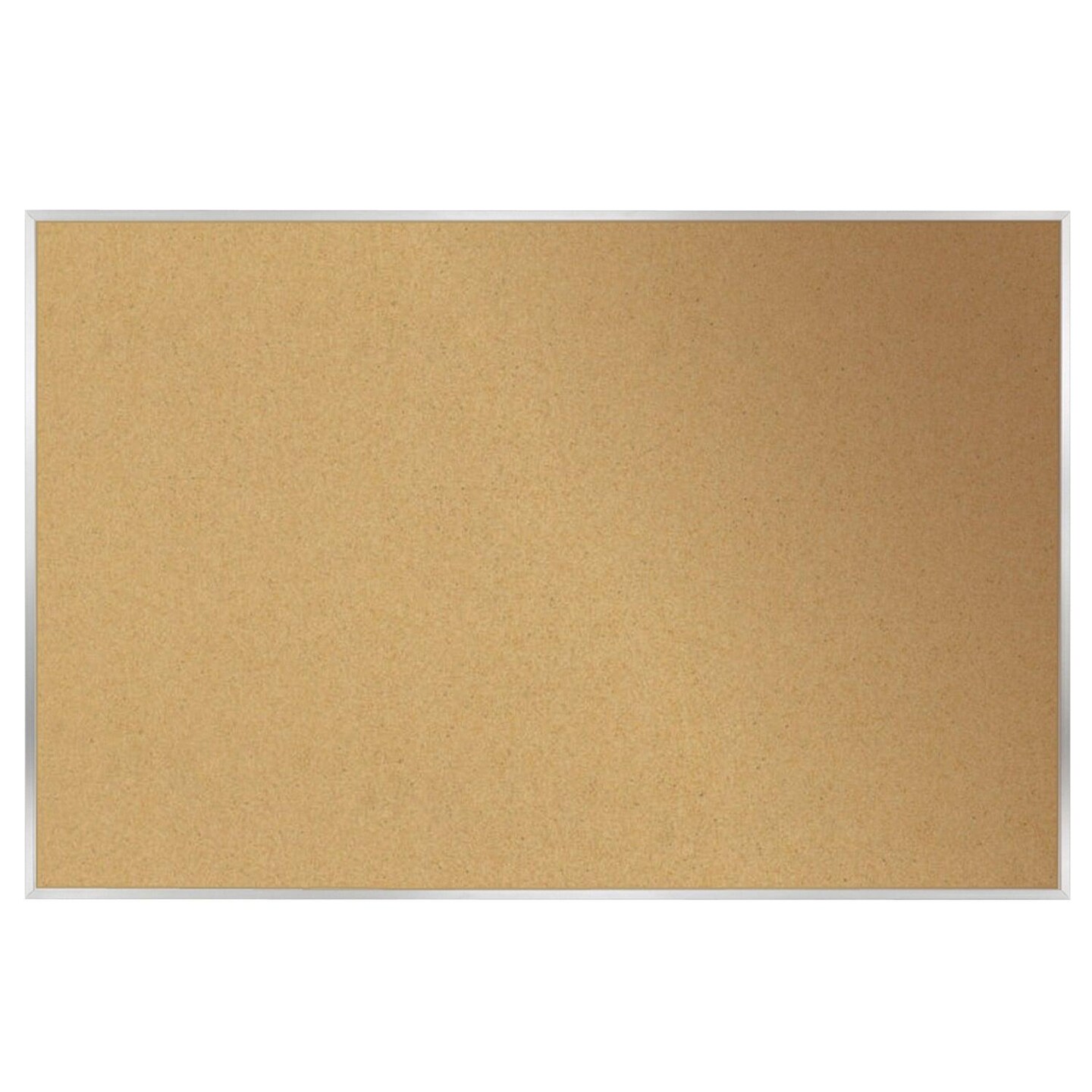 Natural Cork Bulletin Board with Aluminum Frame, 2&#x27;H x 3&#x27;W