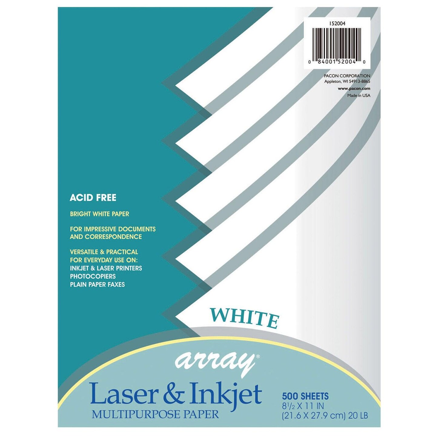 Multi-Purpose Paper, White, 8-1/2&#x22; x 11&#x22;, 500 Sheets Per Pack, 2 Packs