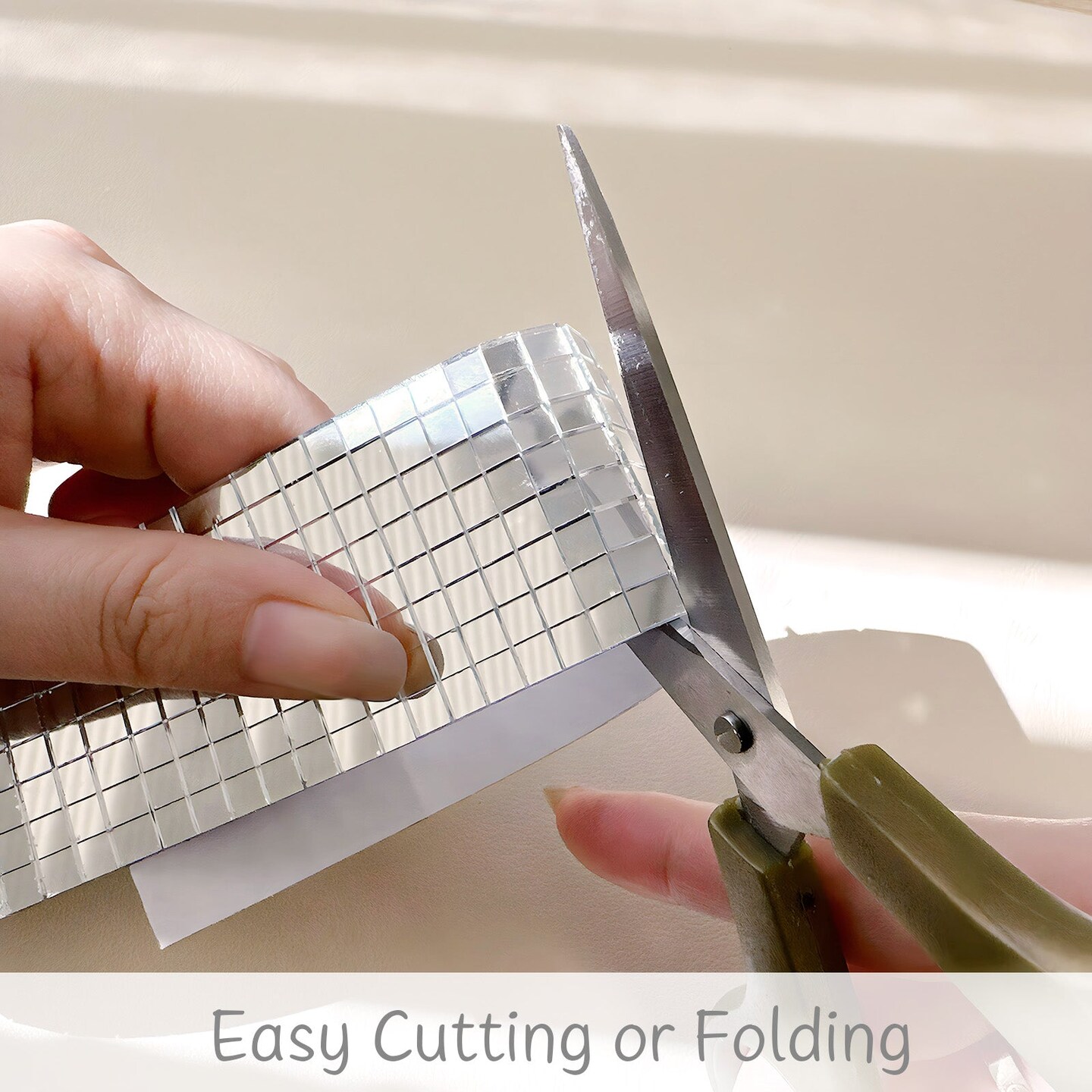 94 PCS Self-Adhesive Rectangular Mirror Mosaic Tiles - Silver, 1/2x2 Inch Each, For DIY & Decor